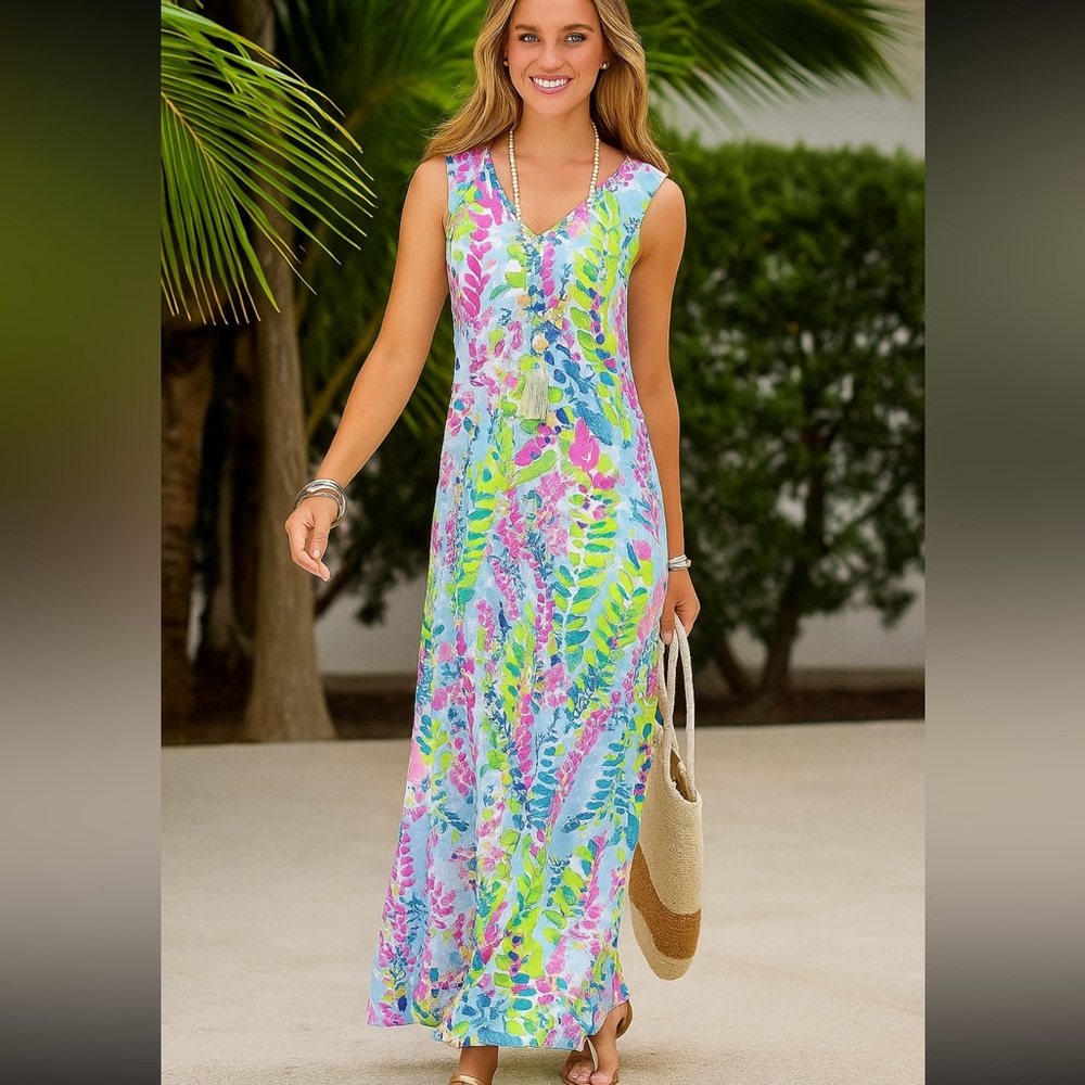 Colorful Sleeveless Maxi Dress Beach Cover Up